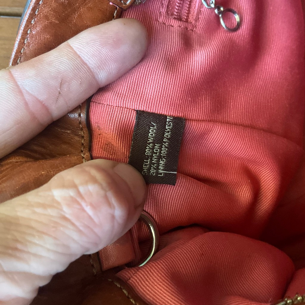 Coach Hampton Pink Tweed & Cognac Brown Leather EUC Vintage Y2K - Picture 10 of 11
